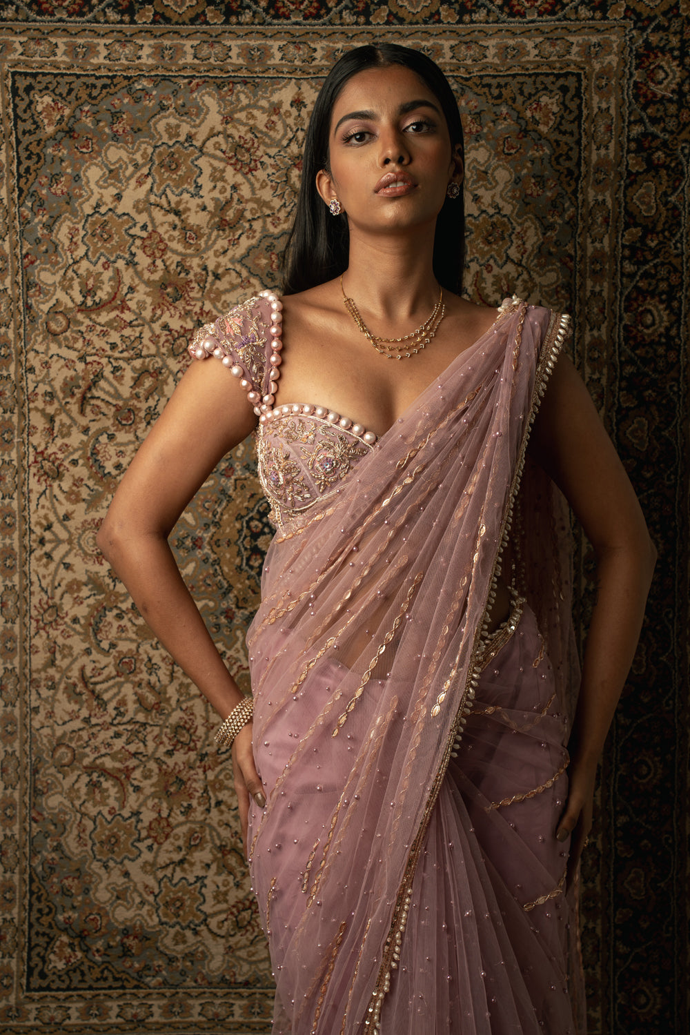 Lilac Saree