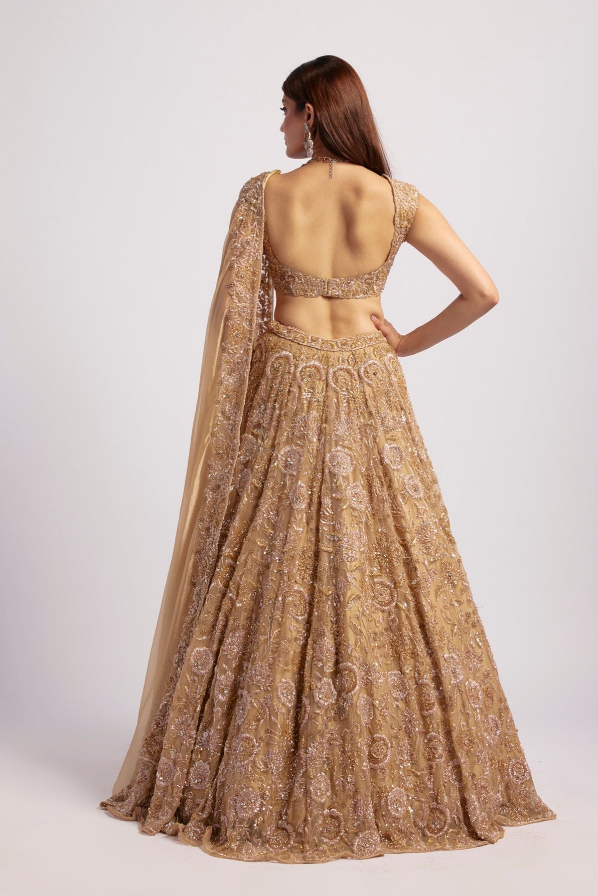 SAIRA LIGHT GOLD LEHENGA