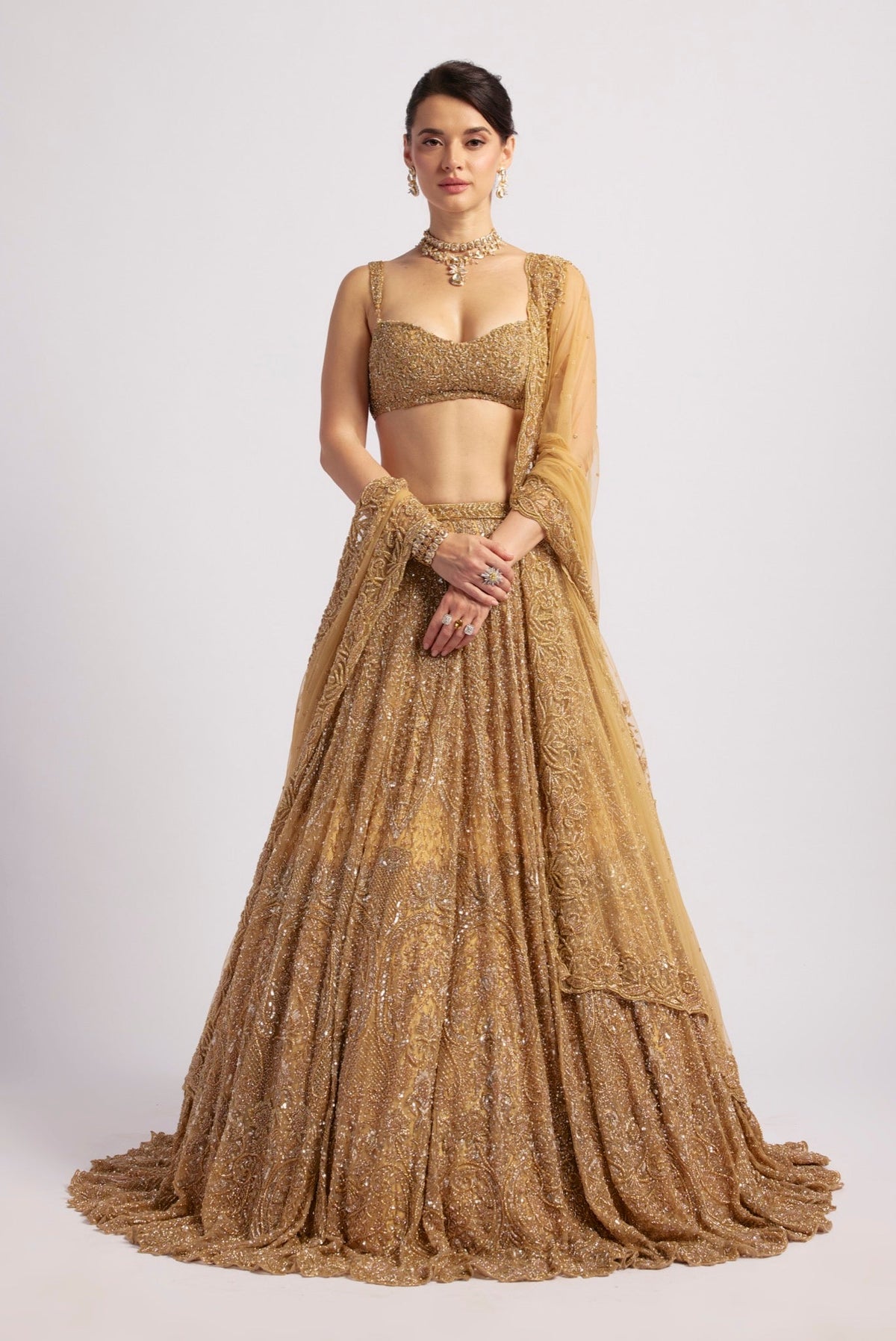 SONA GOLD LEHENGA SET