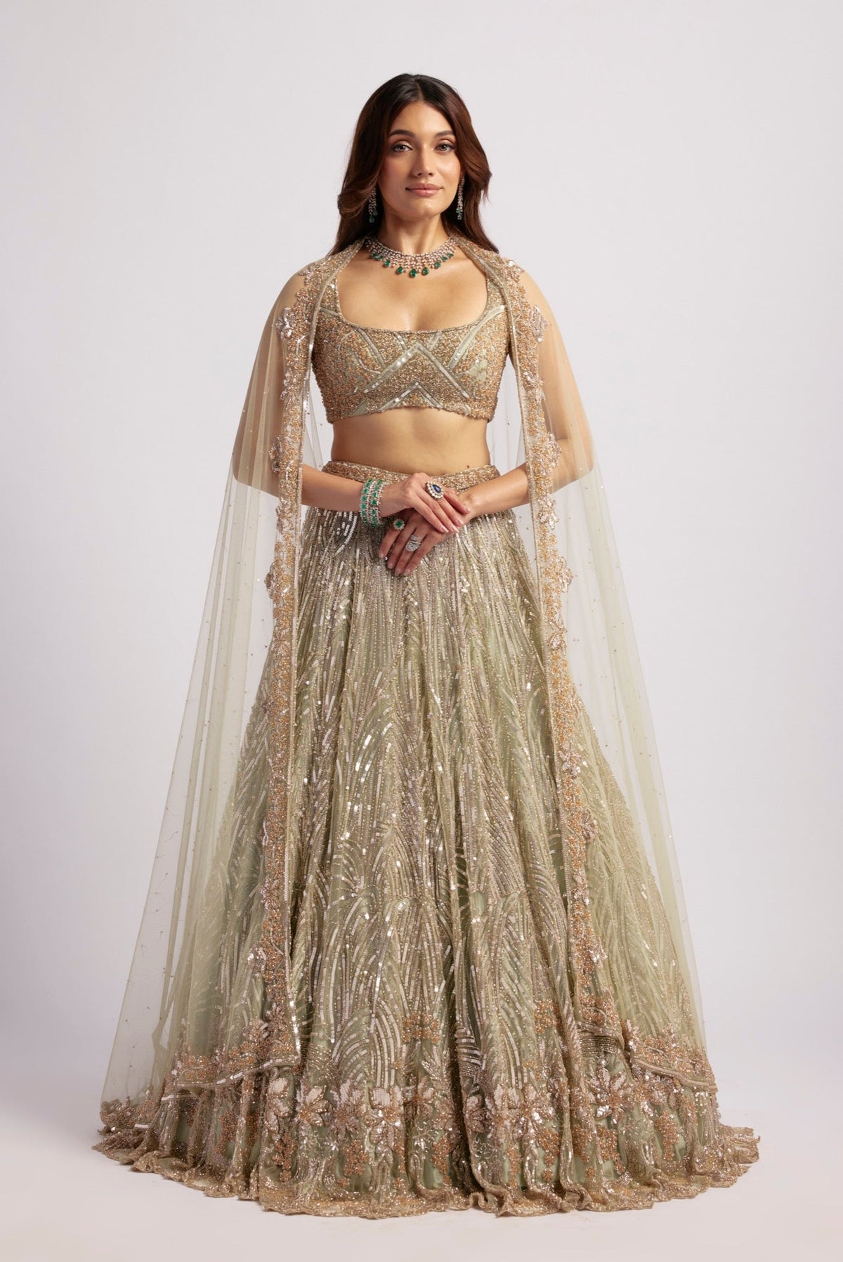 ESTELLE GREEN LEHENGA