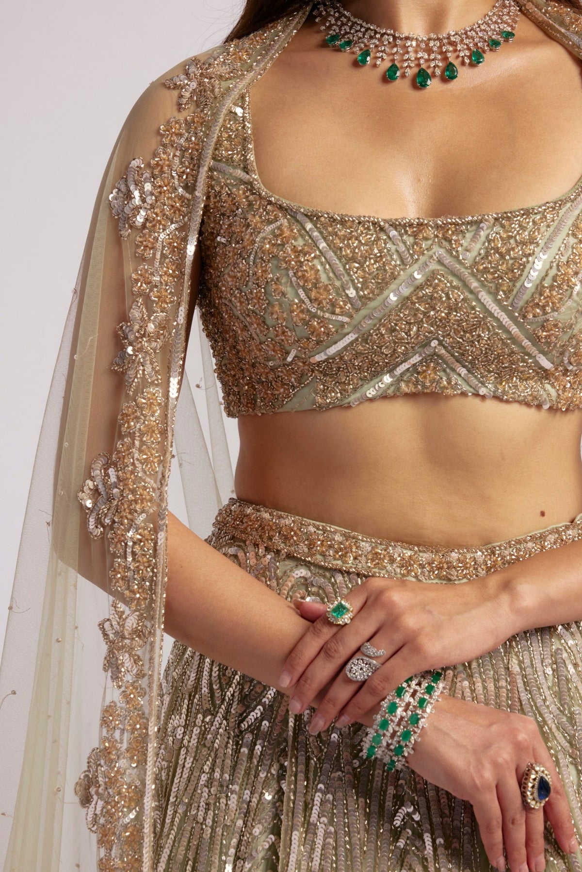 ESTELLE GREEN LEHENGA