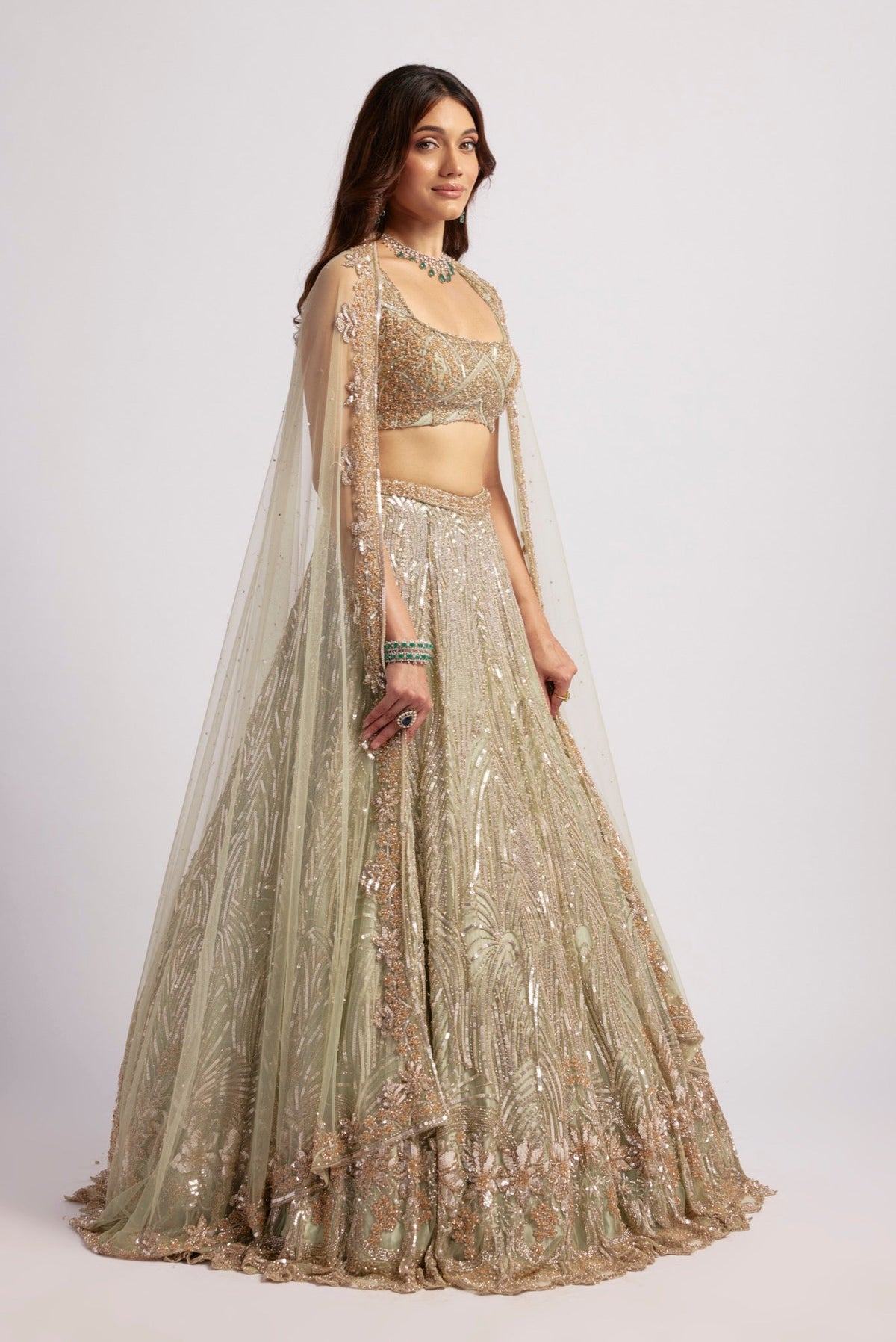 ESTELLE GREEN LEHENGA