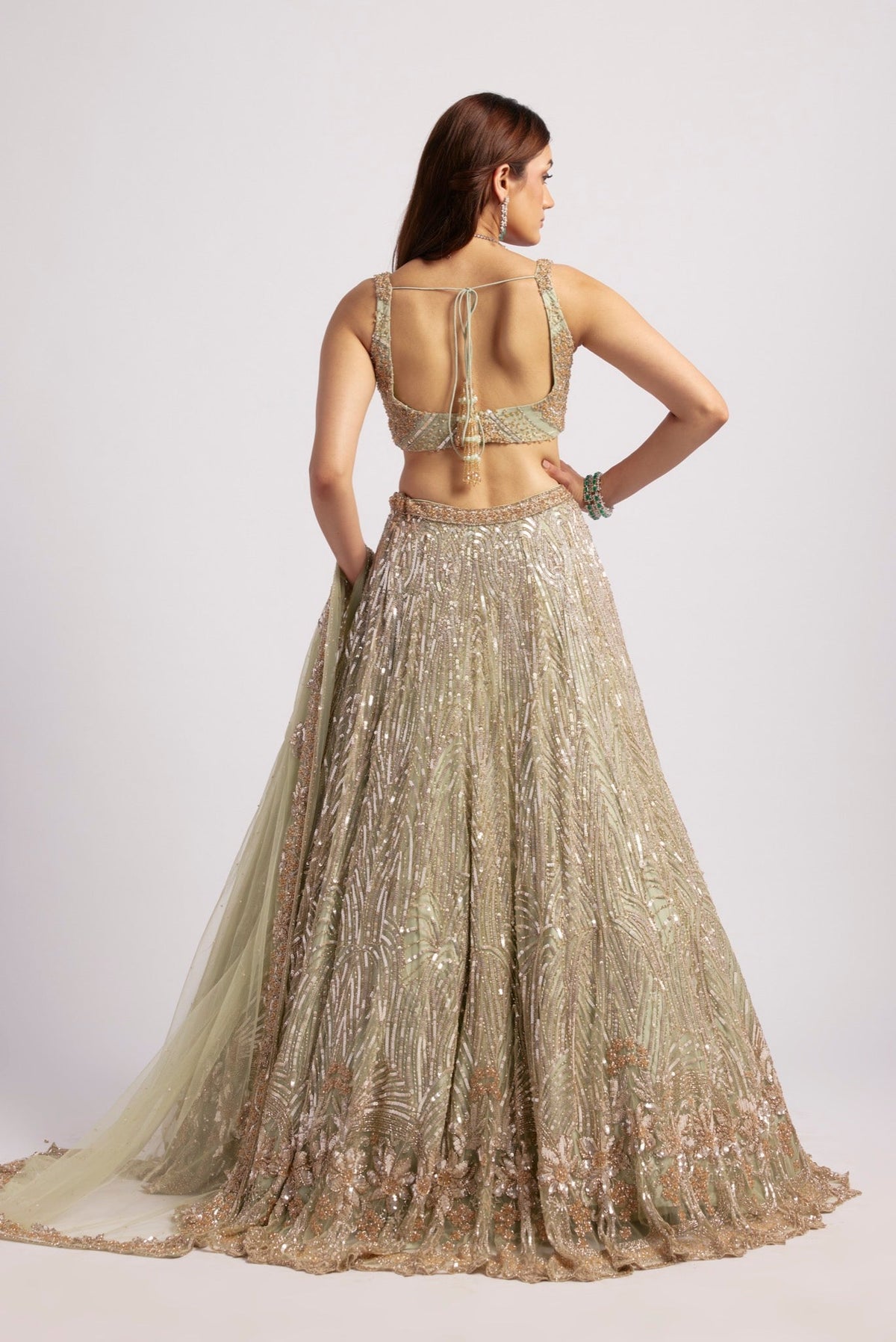ESTELLE GREEN LEHENGA