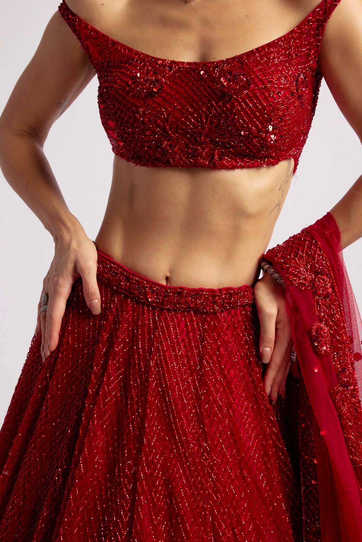 ROSE RED LEHENGA