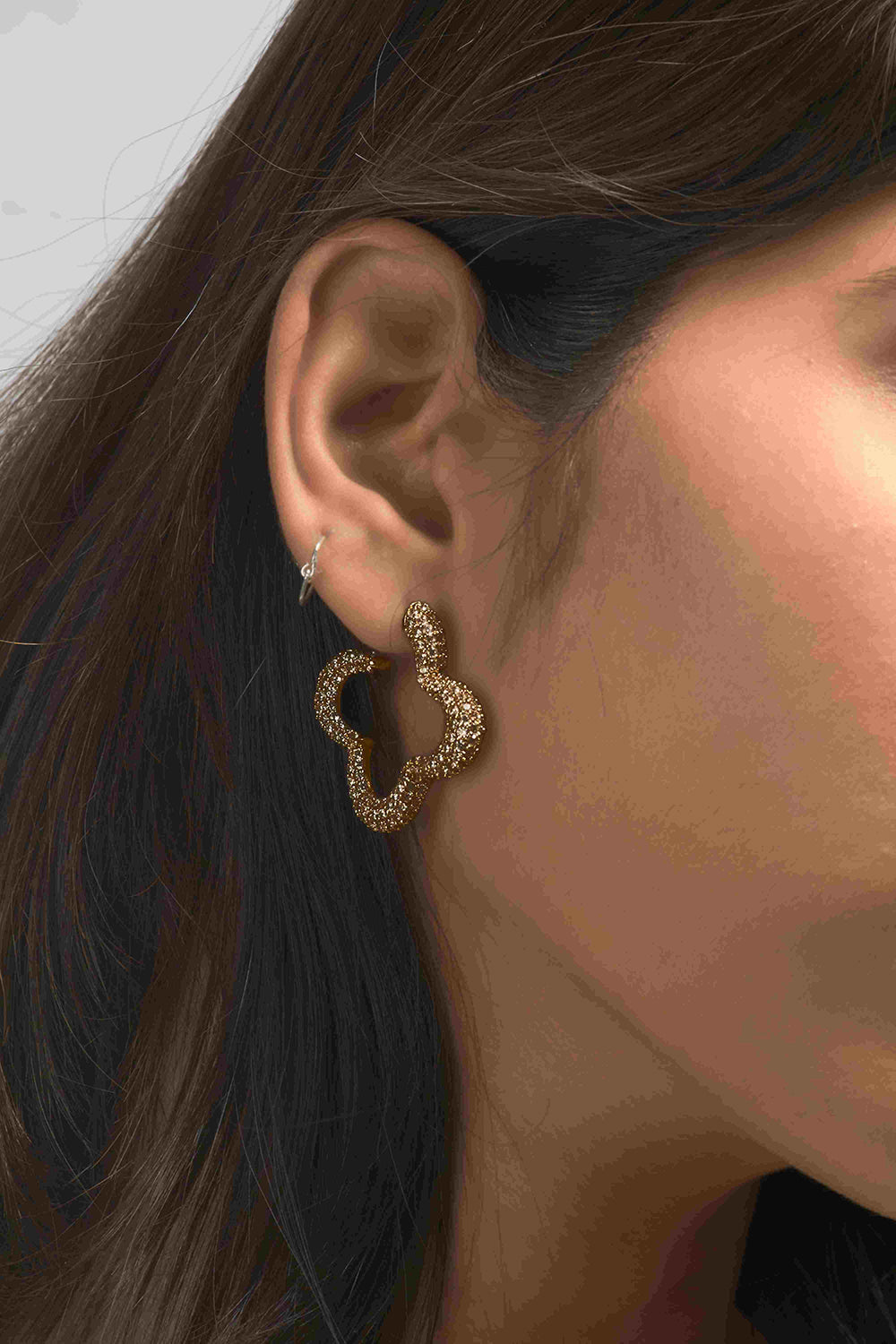 Hoops With
White Prong Set Crystals