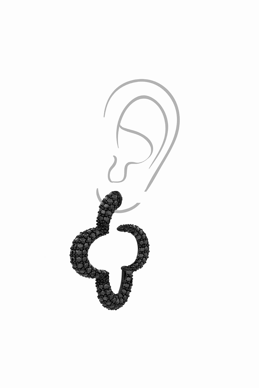 Statement
Hoops With Black Prong Set
Crystal