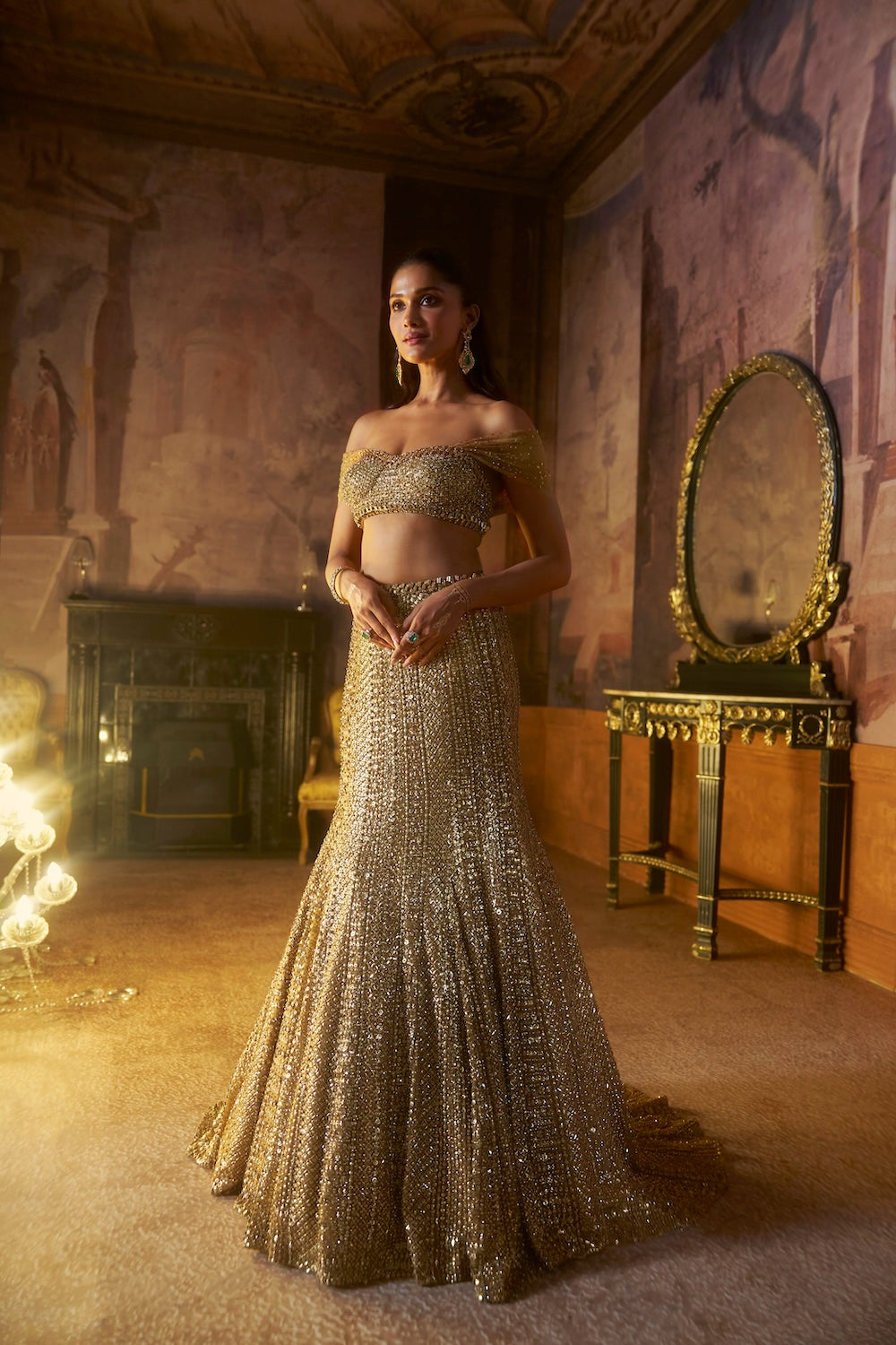 Antique Gold Trail Skirt Set