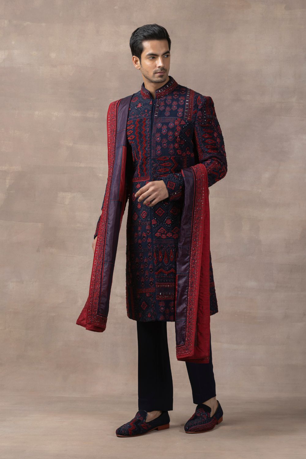 Navy Thread Work Sherwani