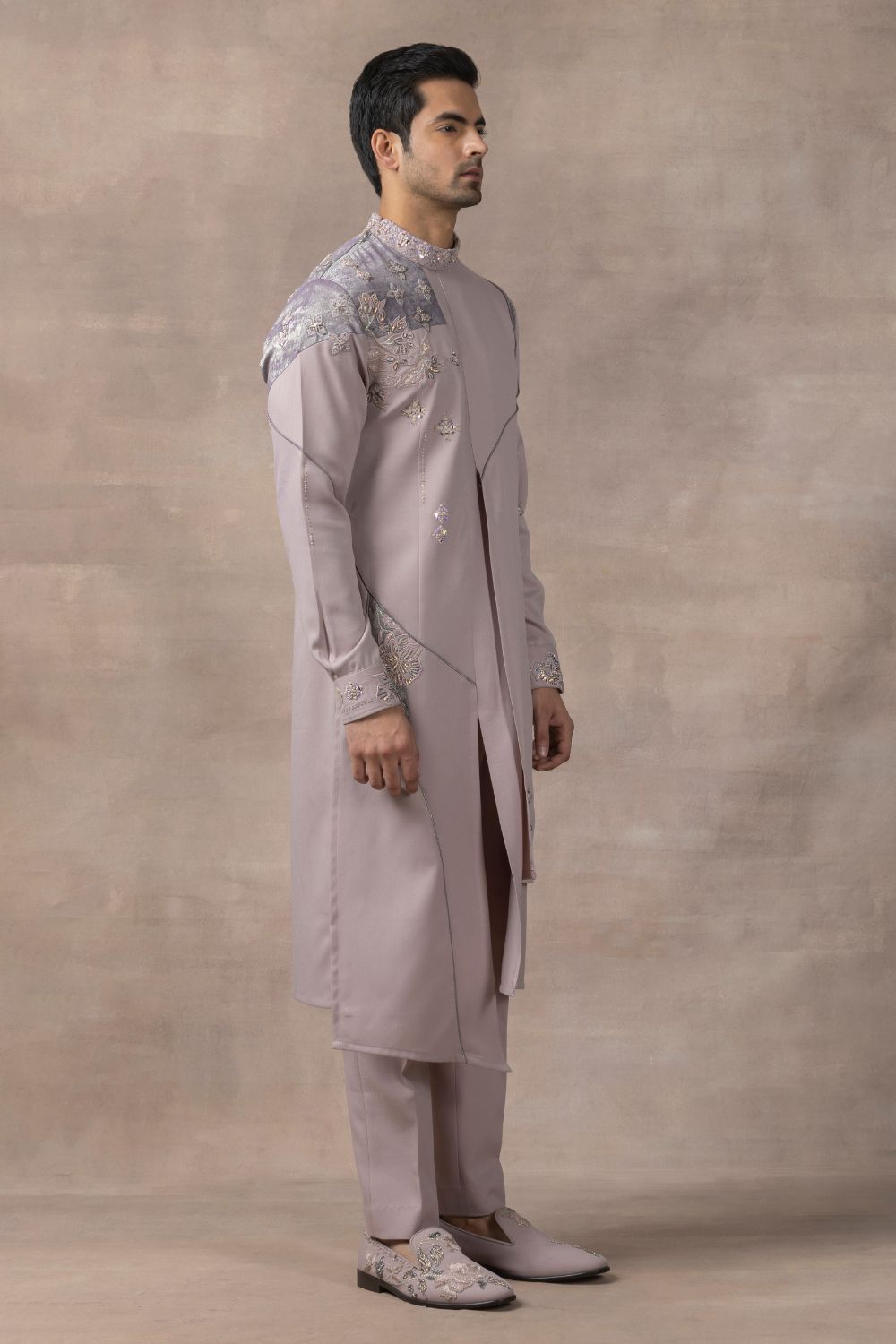 Lavender Panel Kurta Set