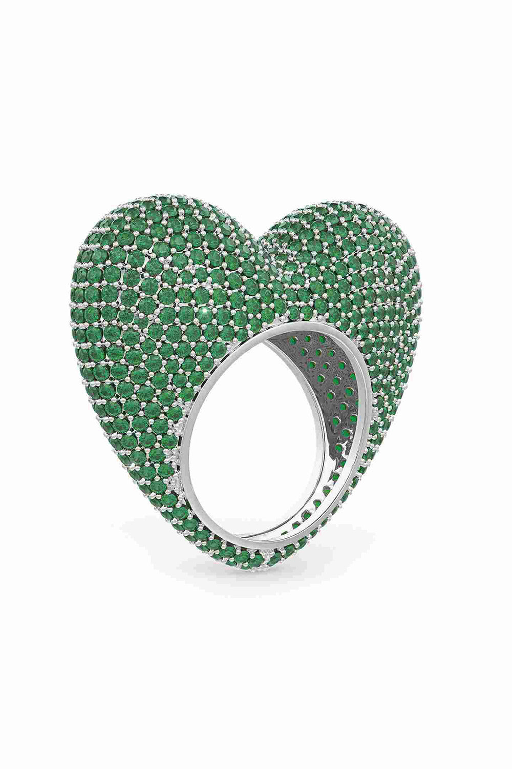 Love Ring In
Emerald Prong Set Crystals