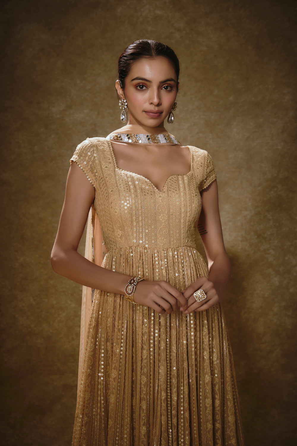 SUNEHRI ANARKALI SET