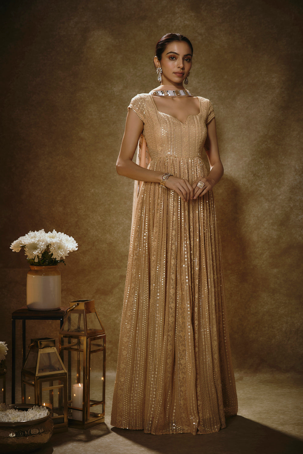 SUNEHRI ANARKALI SET