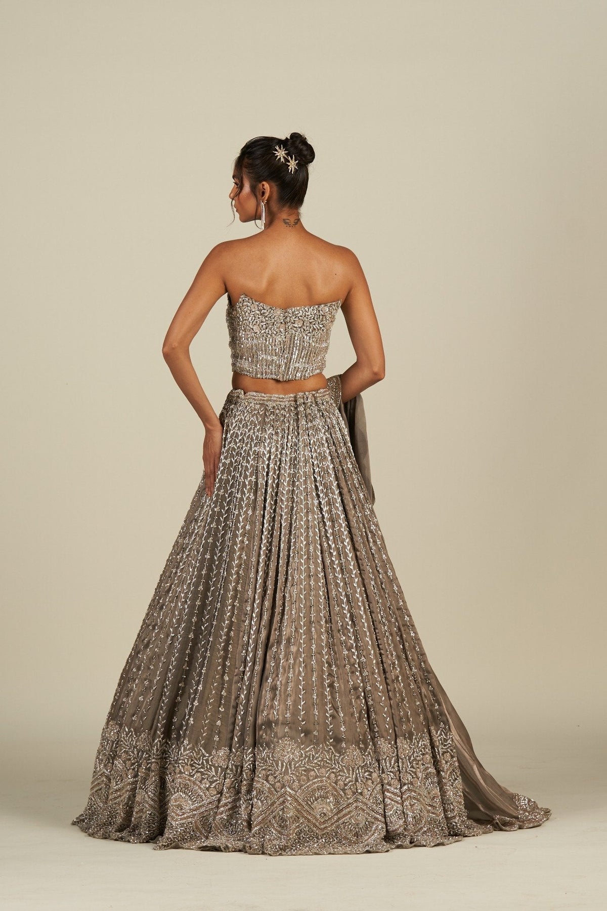 OLIVE GREEN LEHENGA