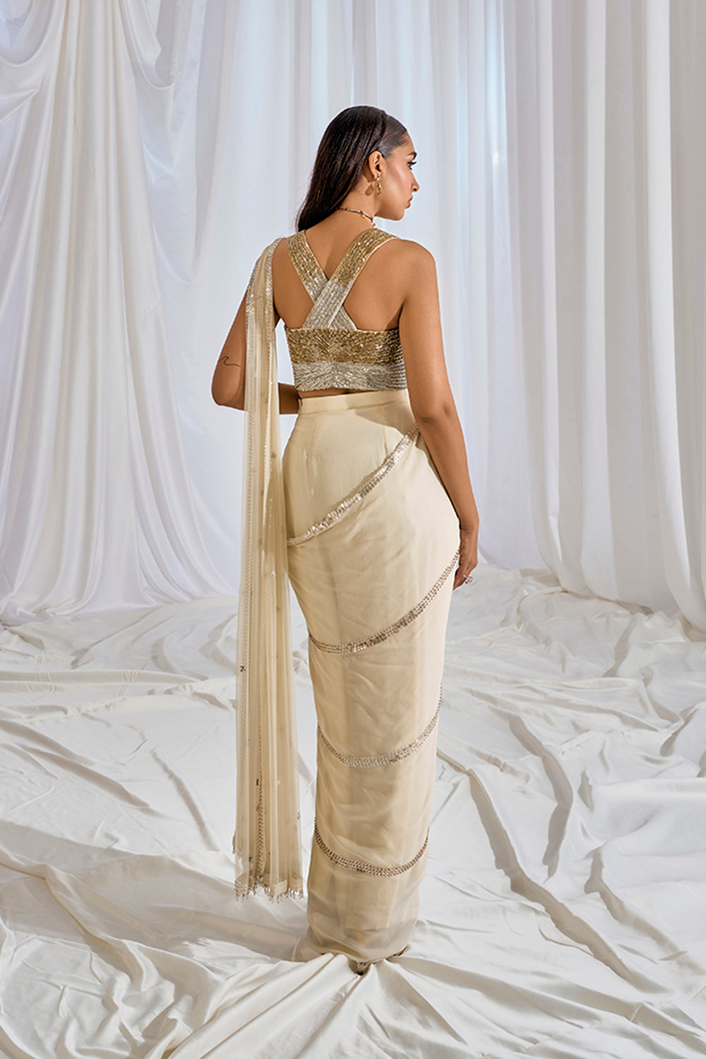 cynthia drape saree