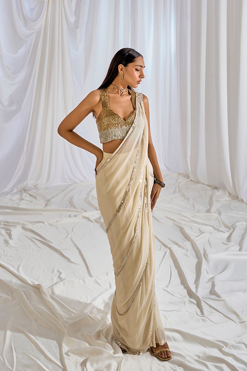 cynthia drape saree