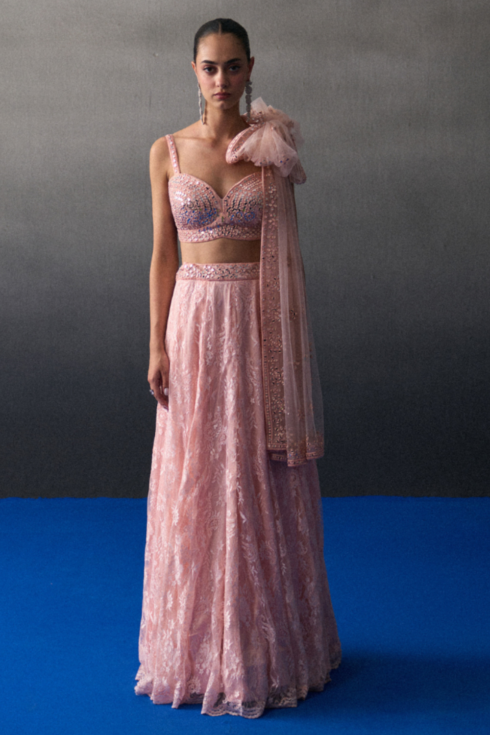 Peach Haldi Lehenga Set