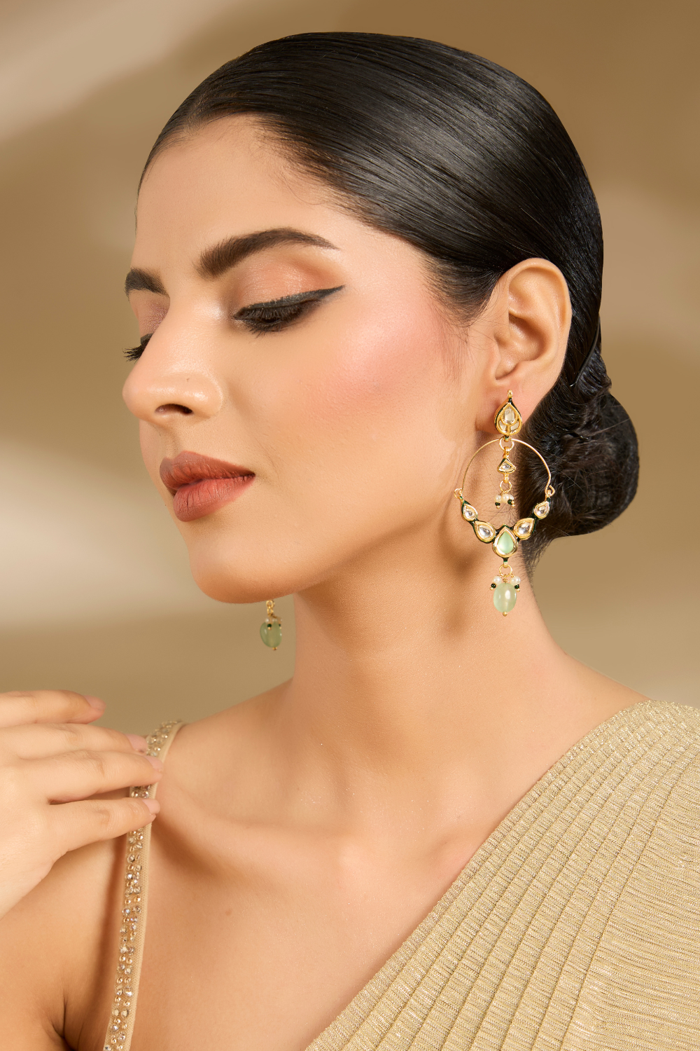 Regal Polki Drop Earrings