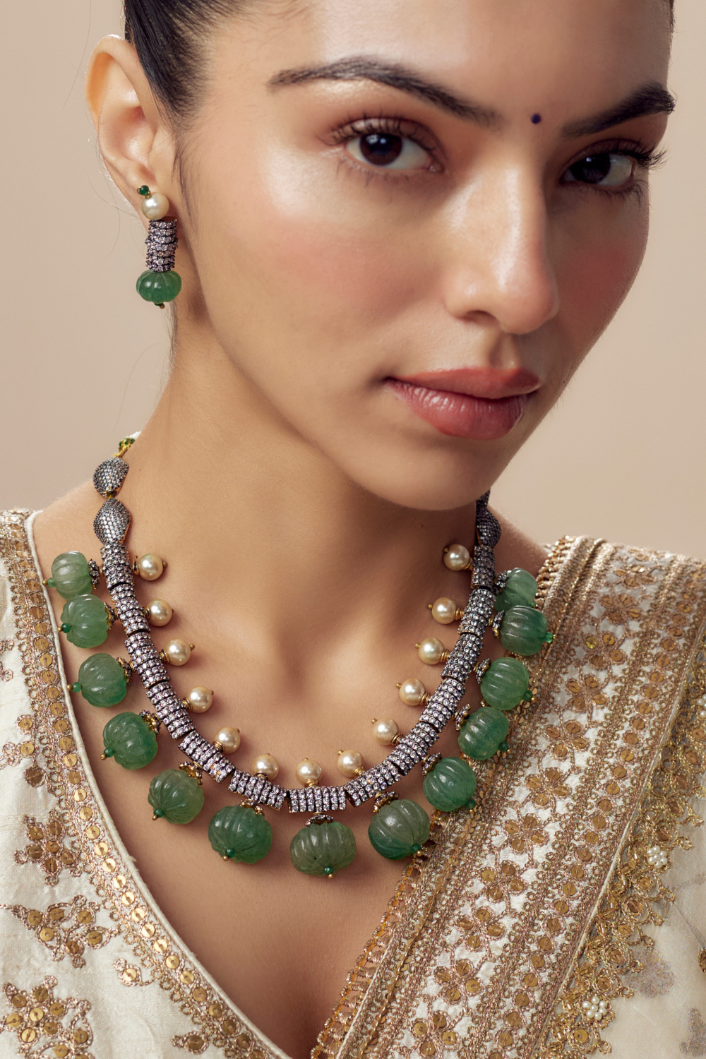 Tanishra Kundan Polki Necklace Set