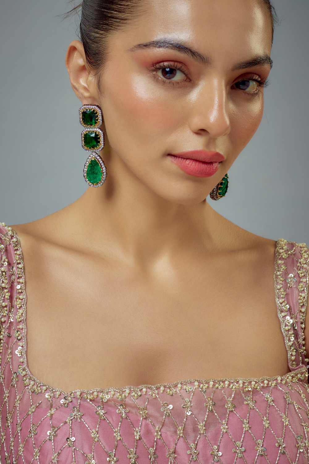 Reva Zircon Dangler Earrings