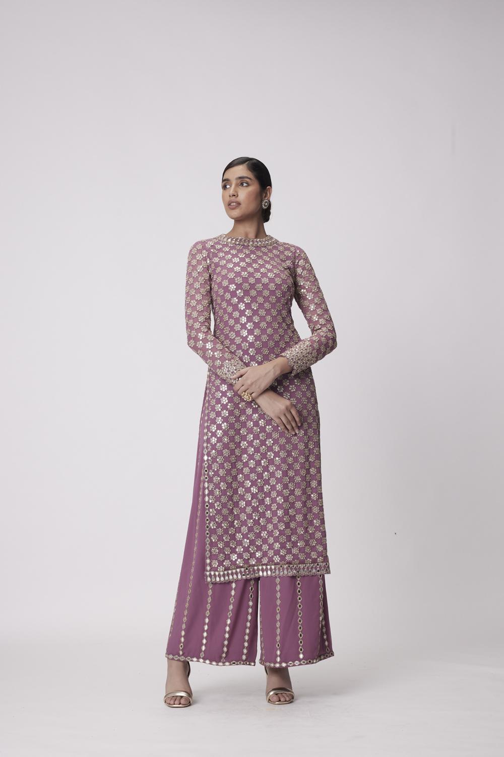 Mud Mauve Straight Kurta Set