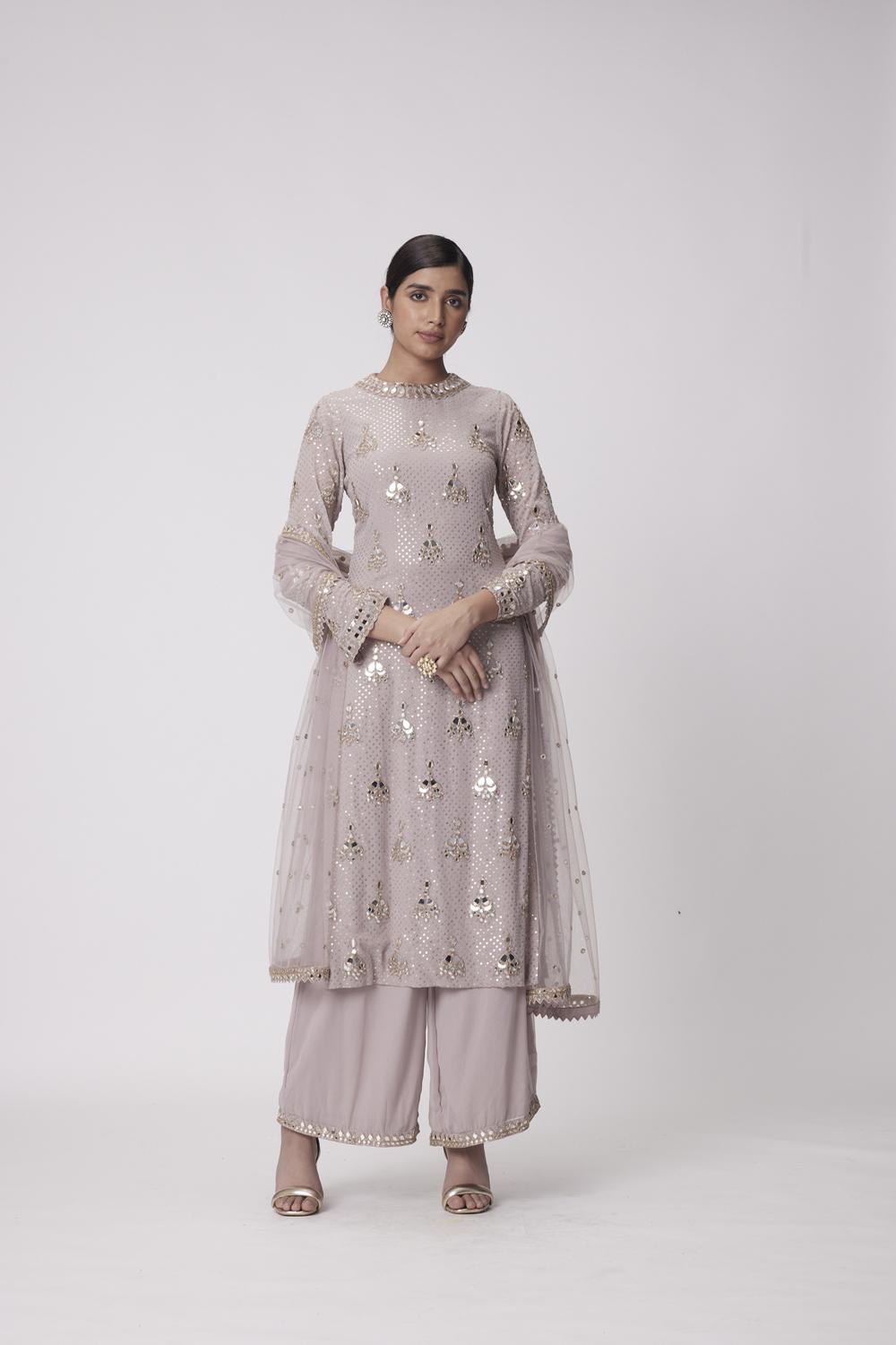 Mud Mauve Straight Kurta Set
