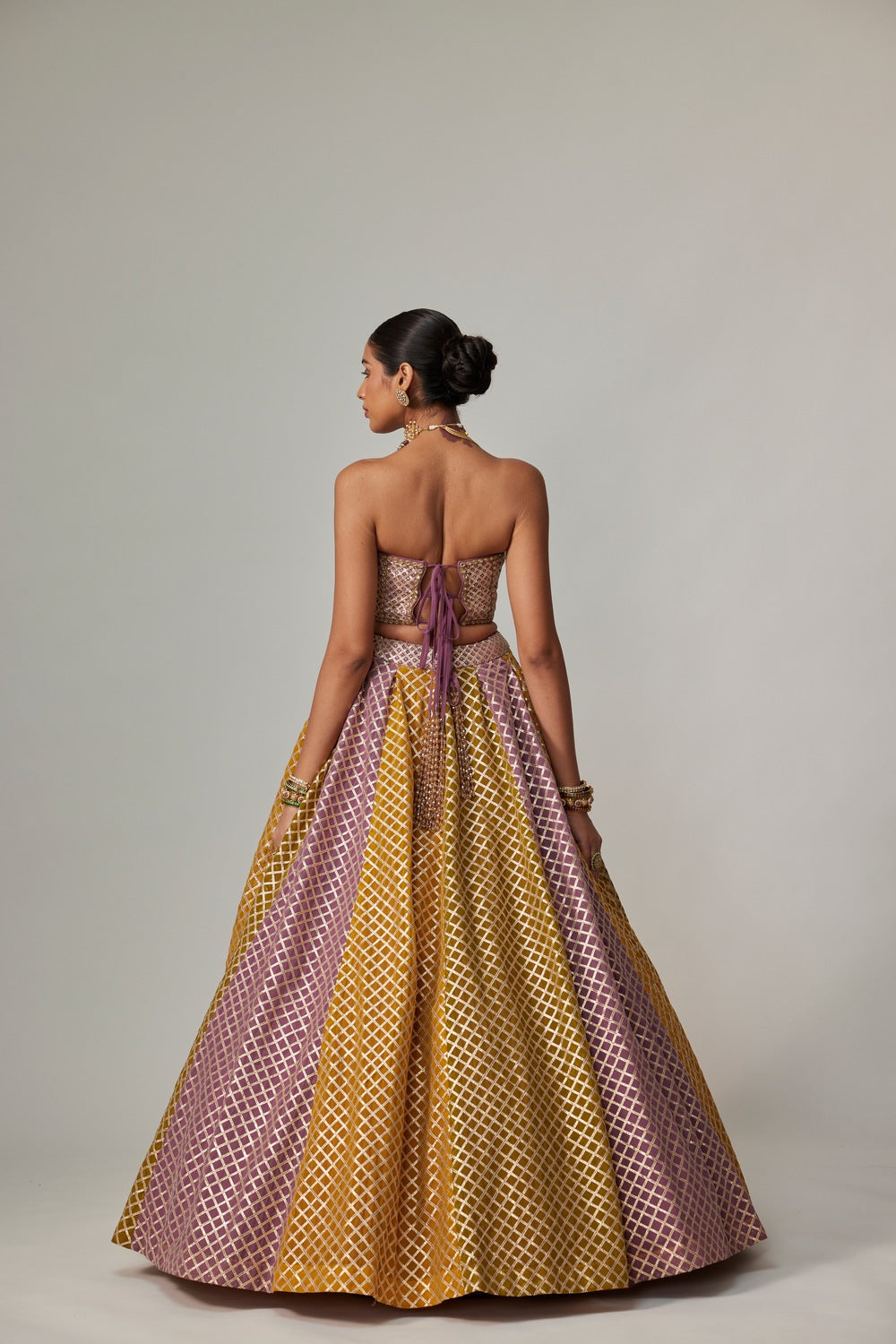 MUSTARD MULTICOLOR CORSET SKIRT SET