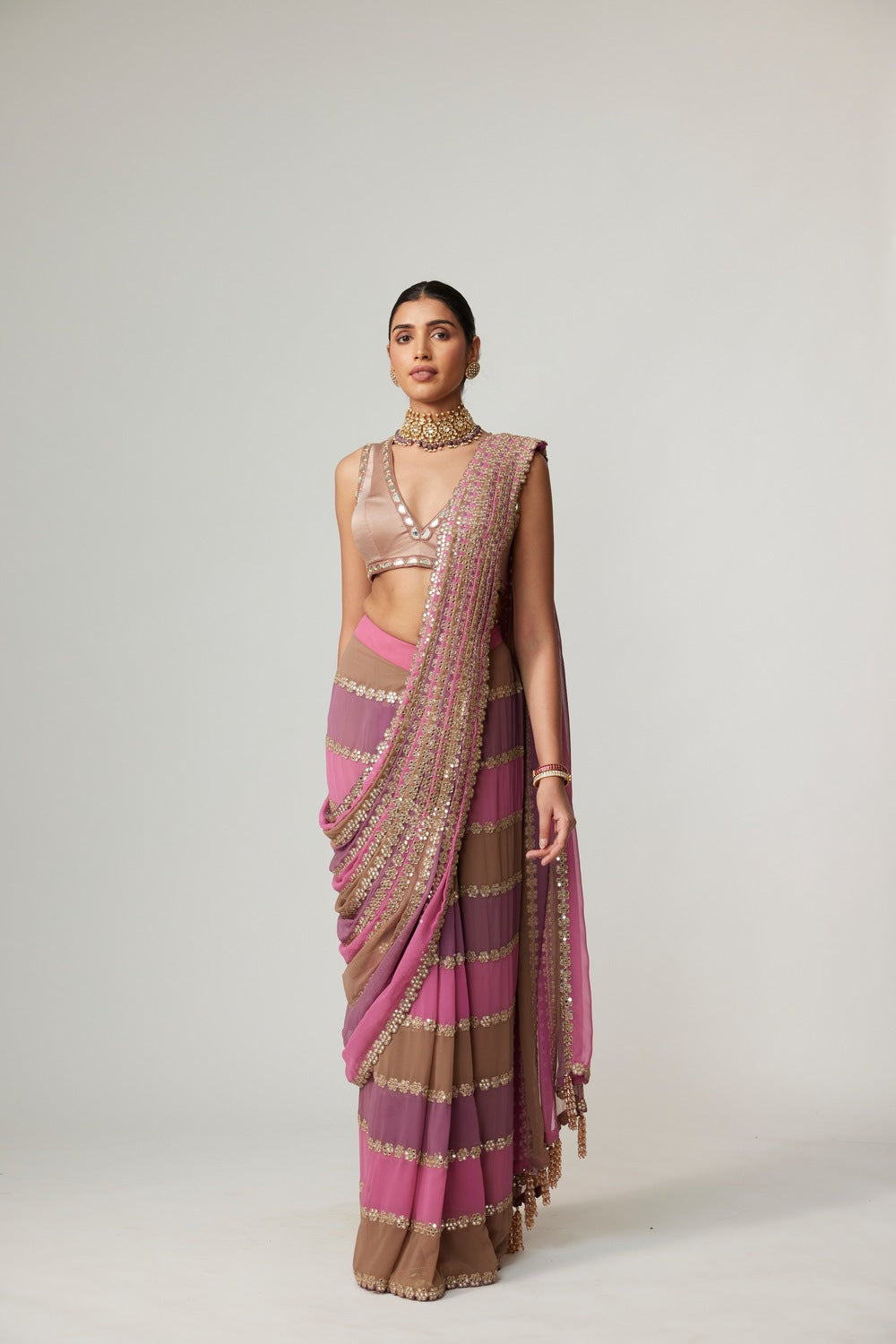 MUD MAUVE MULTICOLOR SAREE