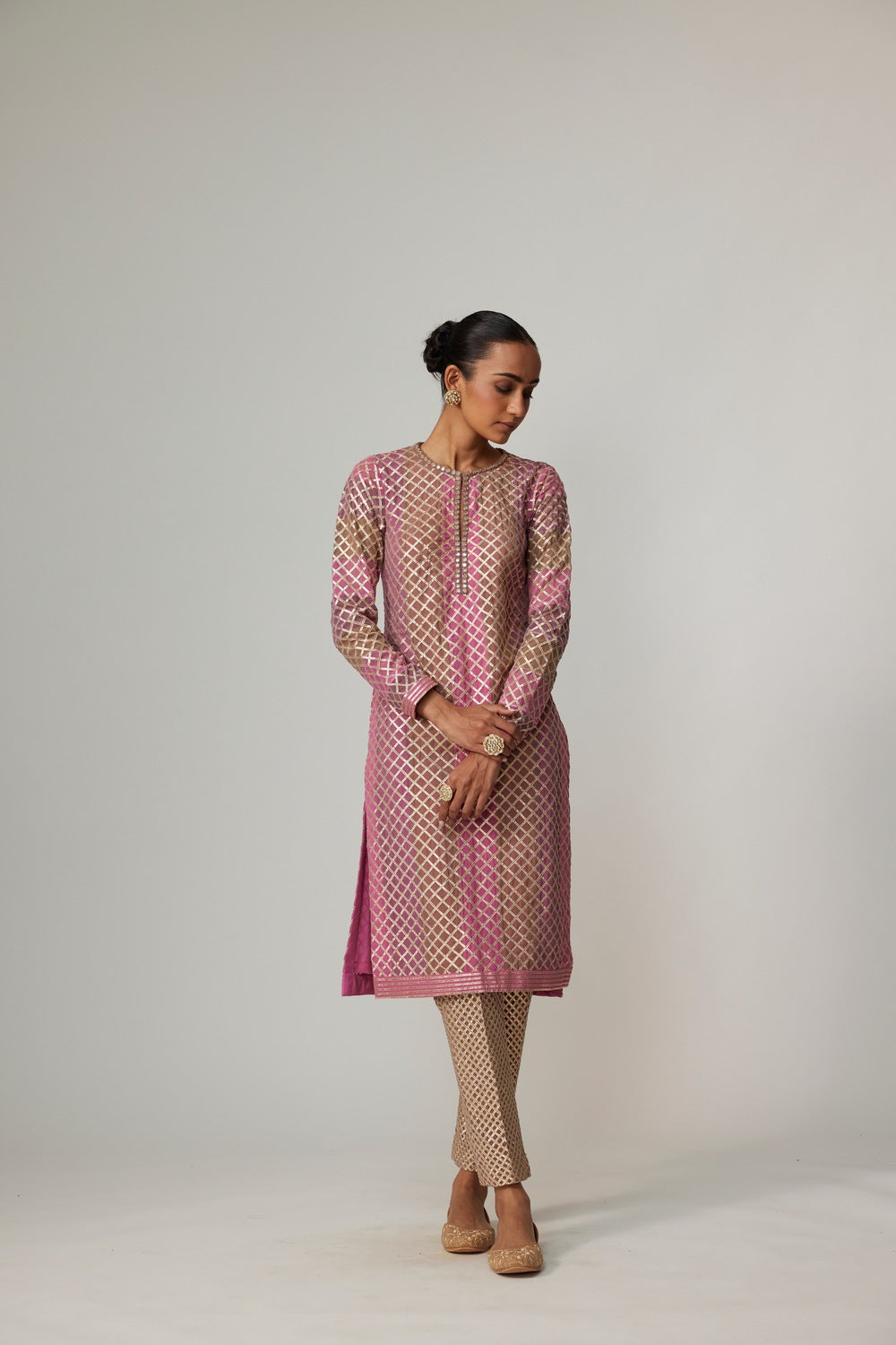 MUD MAUVE MULTICOLOR KURTA SET