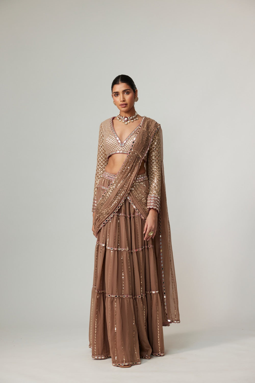 GREEN MULTICOLOR DHOTI KURTA SET