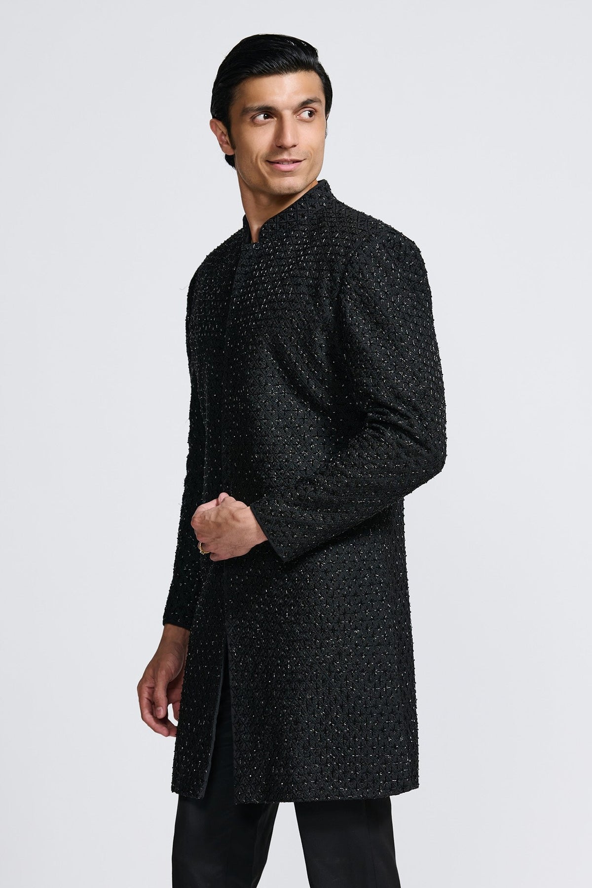 BLACK SHERWANI