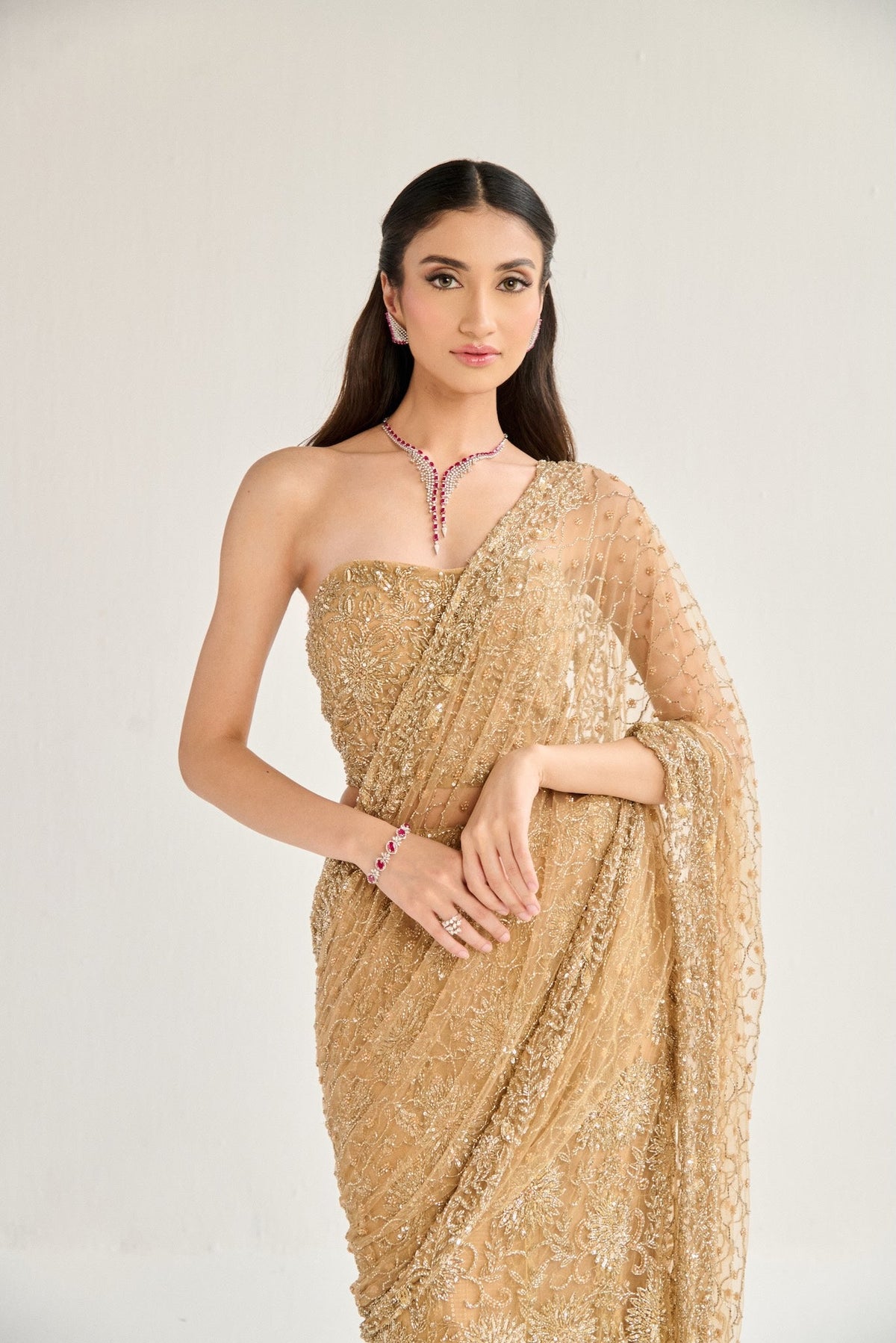 NAAZ GOLD SAREE