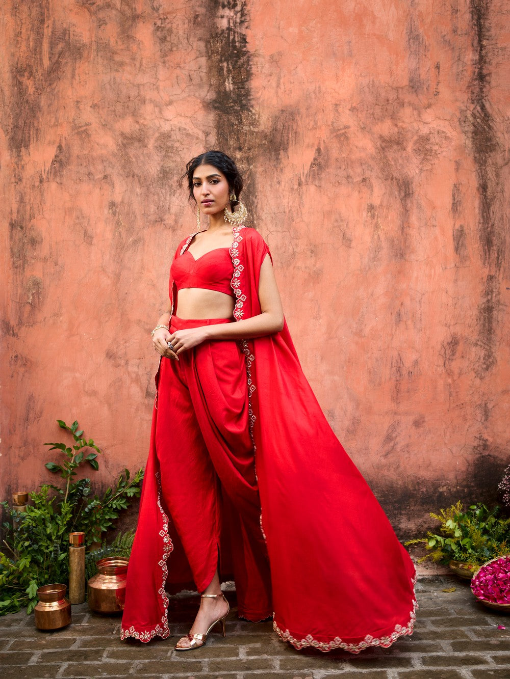 LAL SERENADE CROP DHOTI PANTS SET