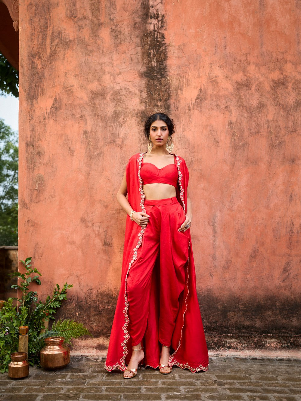 LAL SERENADE CROP DHOTI PANTS SET