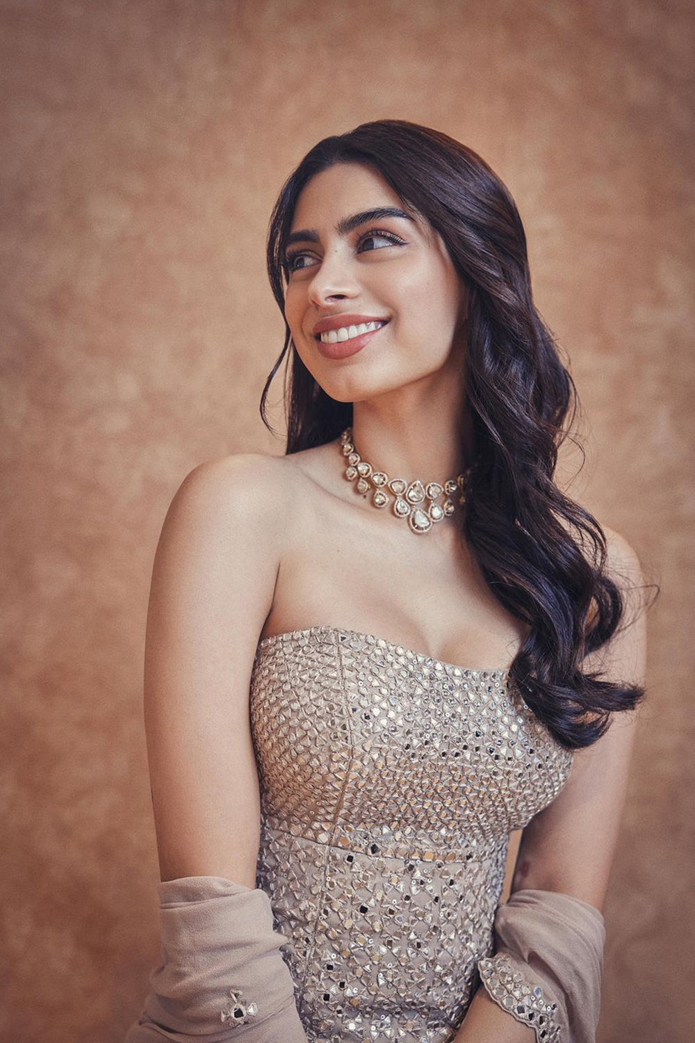 Nude Mirror Work Sharara Set