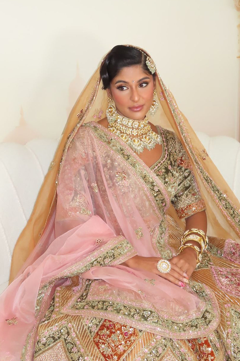 Anoushka Chadha in Pink Organza Lehenga Set