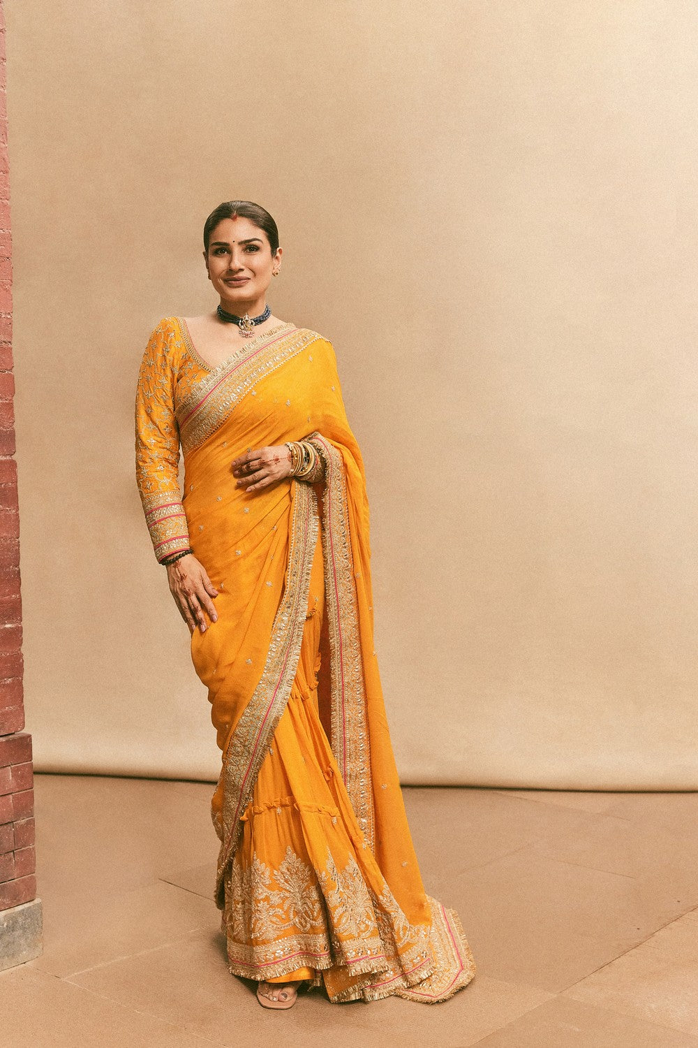 Raveena Tandon in Dilruba Saree Set