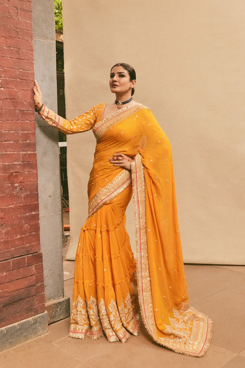 Raveena Tandon in Dilruba Saree Set