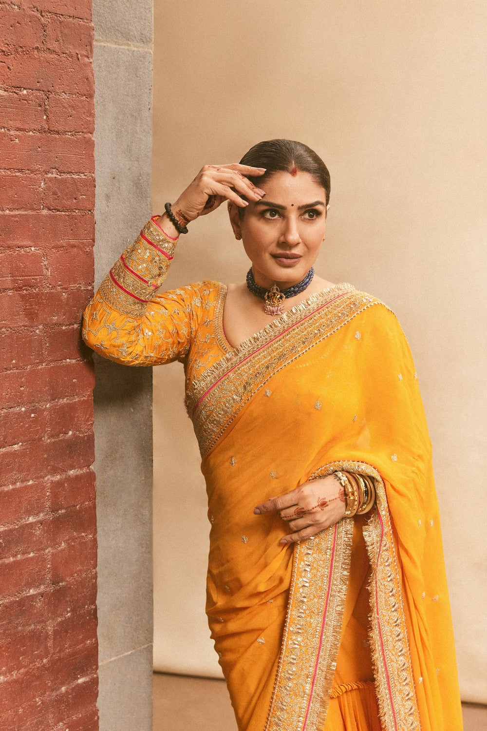 Raveena Tandon in Dilruba Saree Set