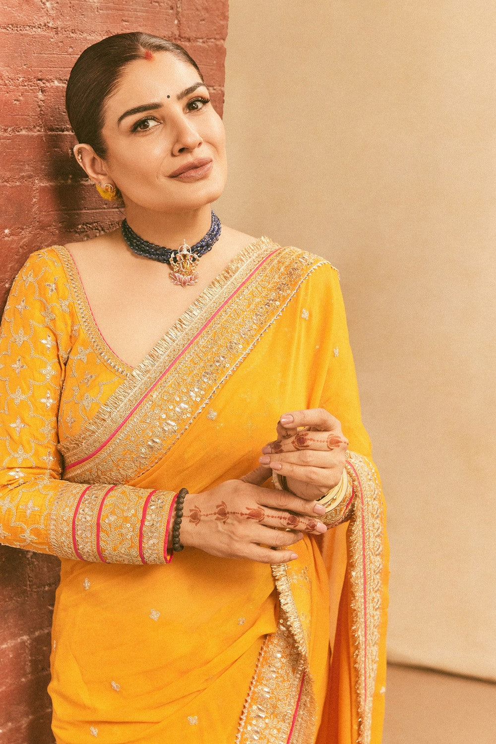 Raveena Tandon in Dilruba Saree Set