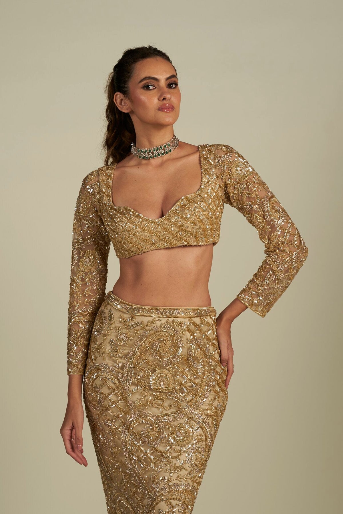 GOLD SKIRT SET