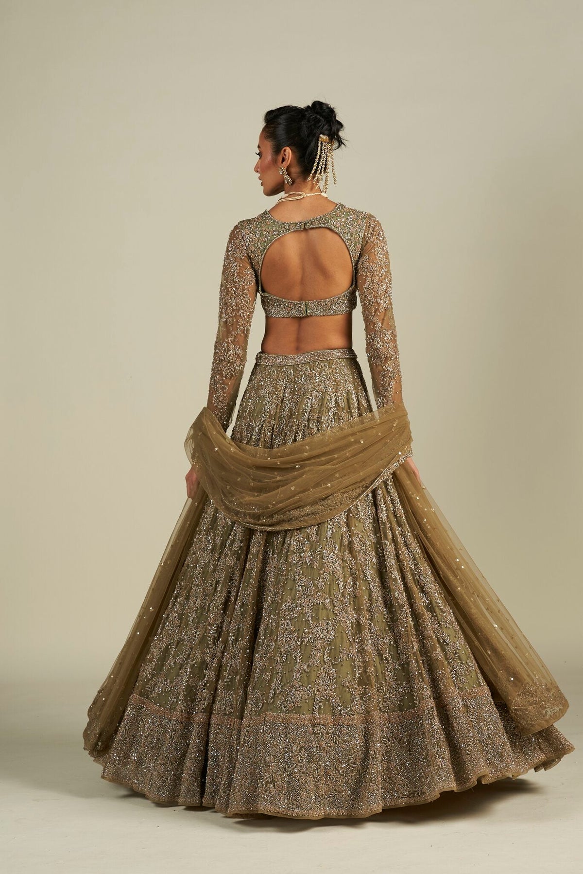 FIZA GREEN LEHENGA