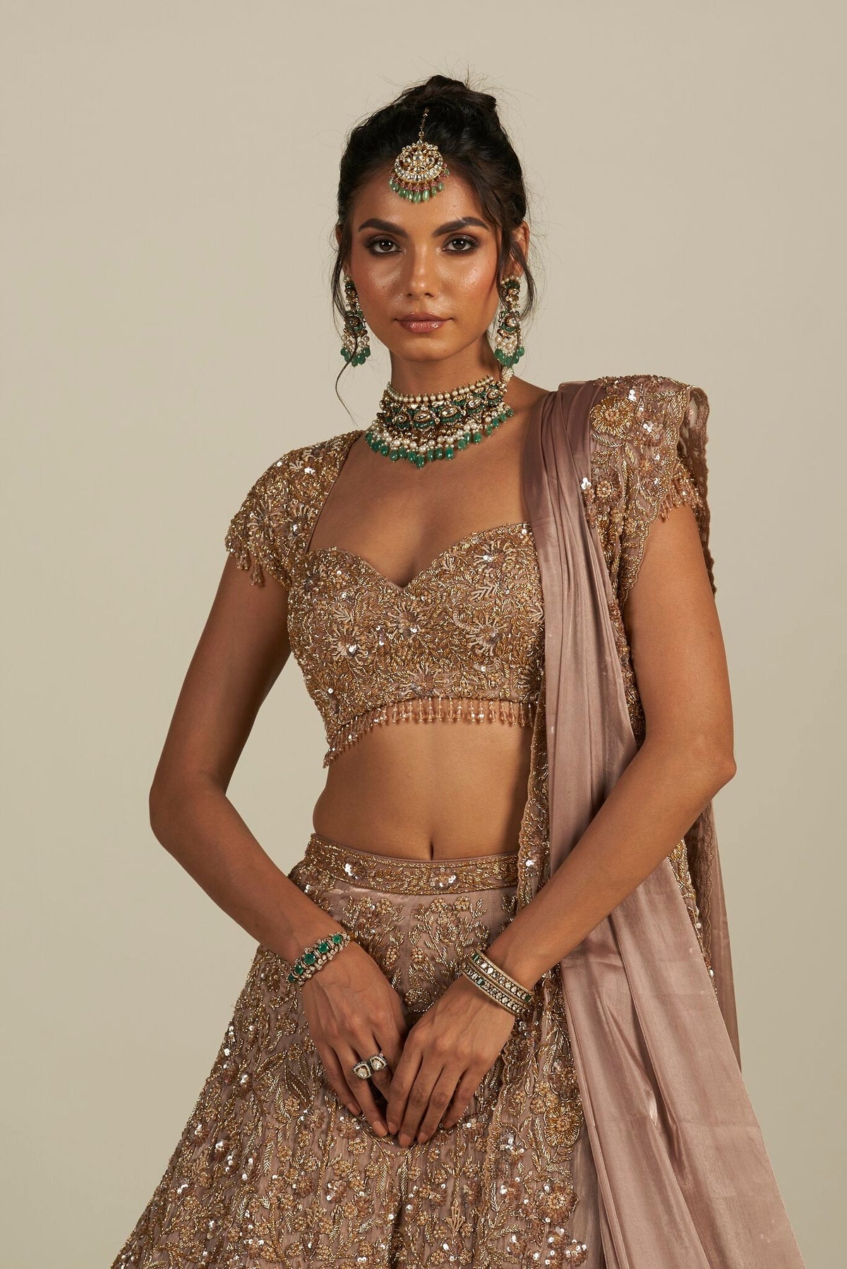 BROWN LEHENGA