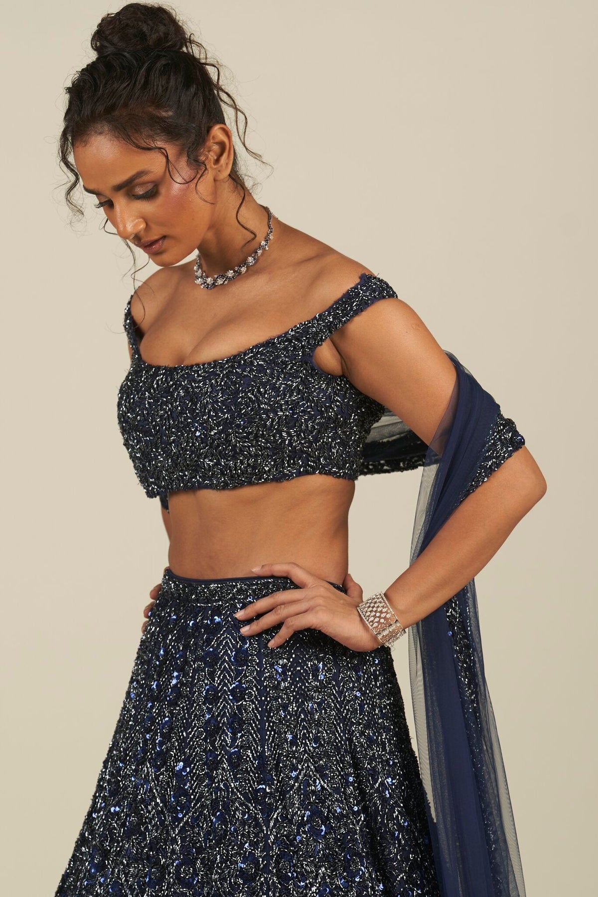 NAVY BLUE LEHENGA