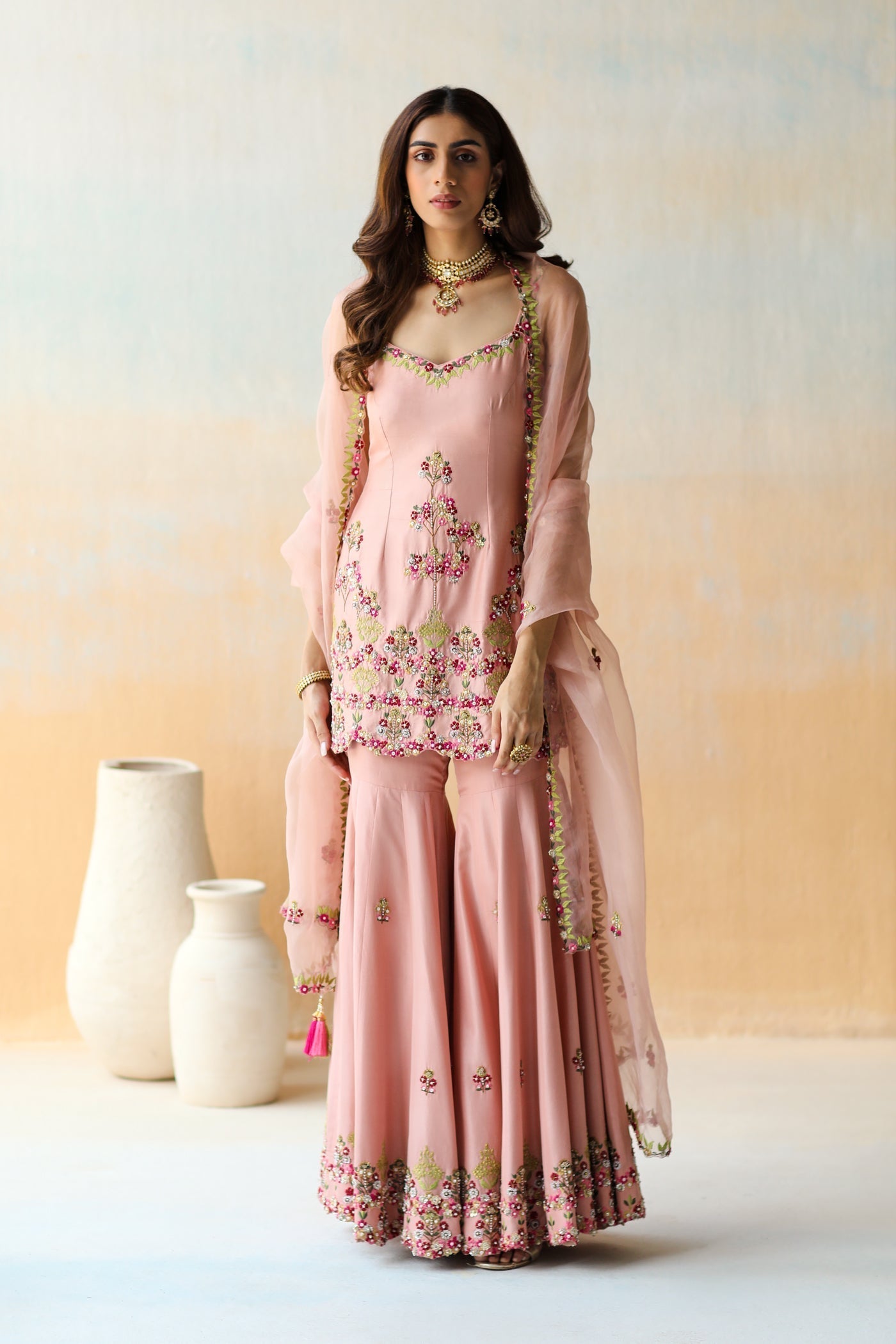 Onion Pink Tunic & Sharara Set