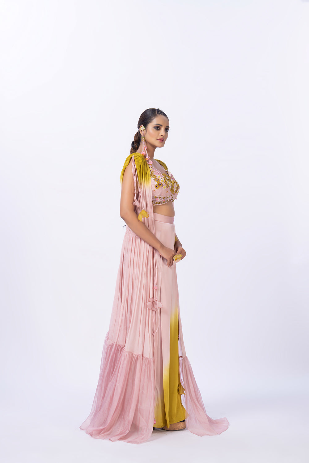 Ombre Pant set with blouse and a fancy Shrug.