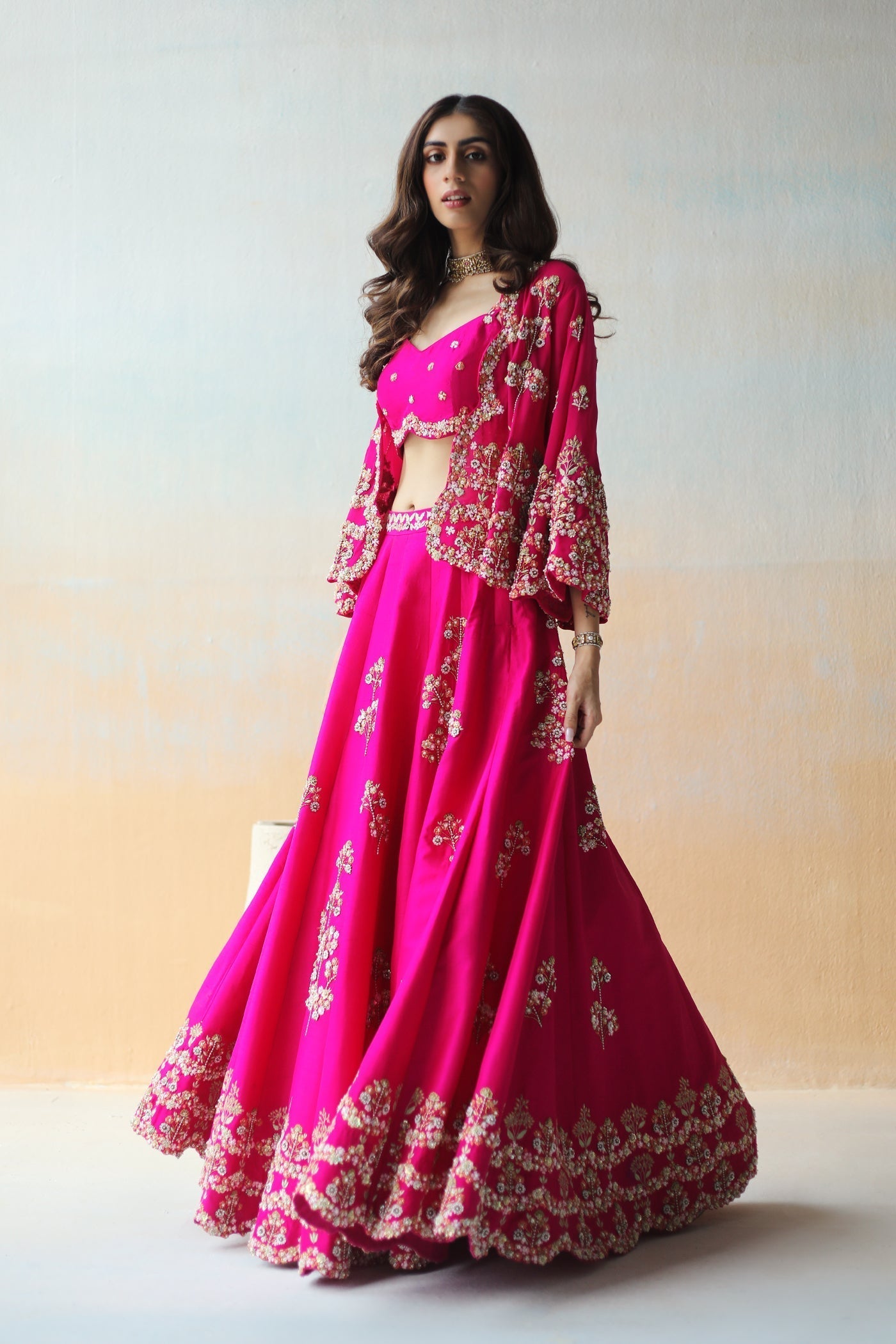 Fuchsia Pink Lehenga and Blouse