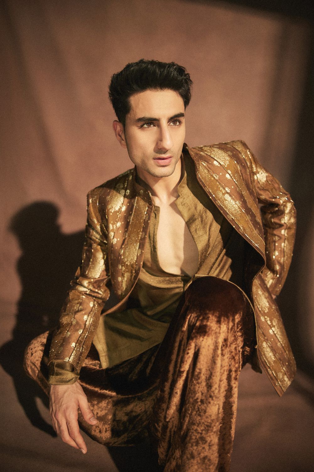 Ibrahim in Zarvika Brocade Bundi Set