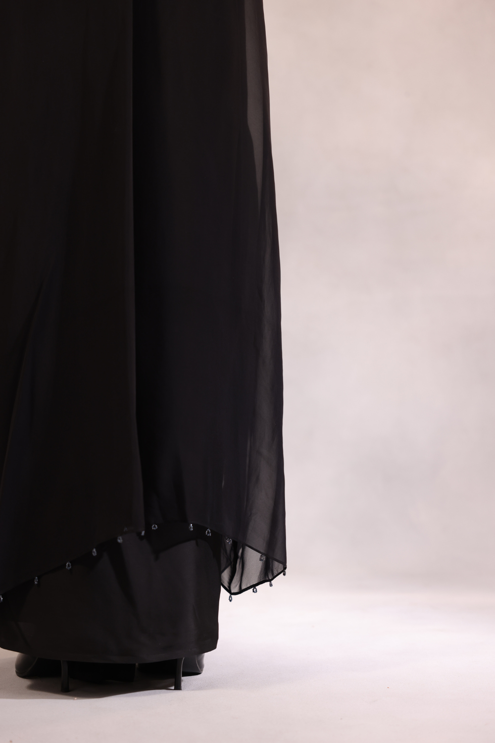 Black Embroidered Cape Set of 3