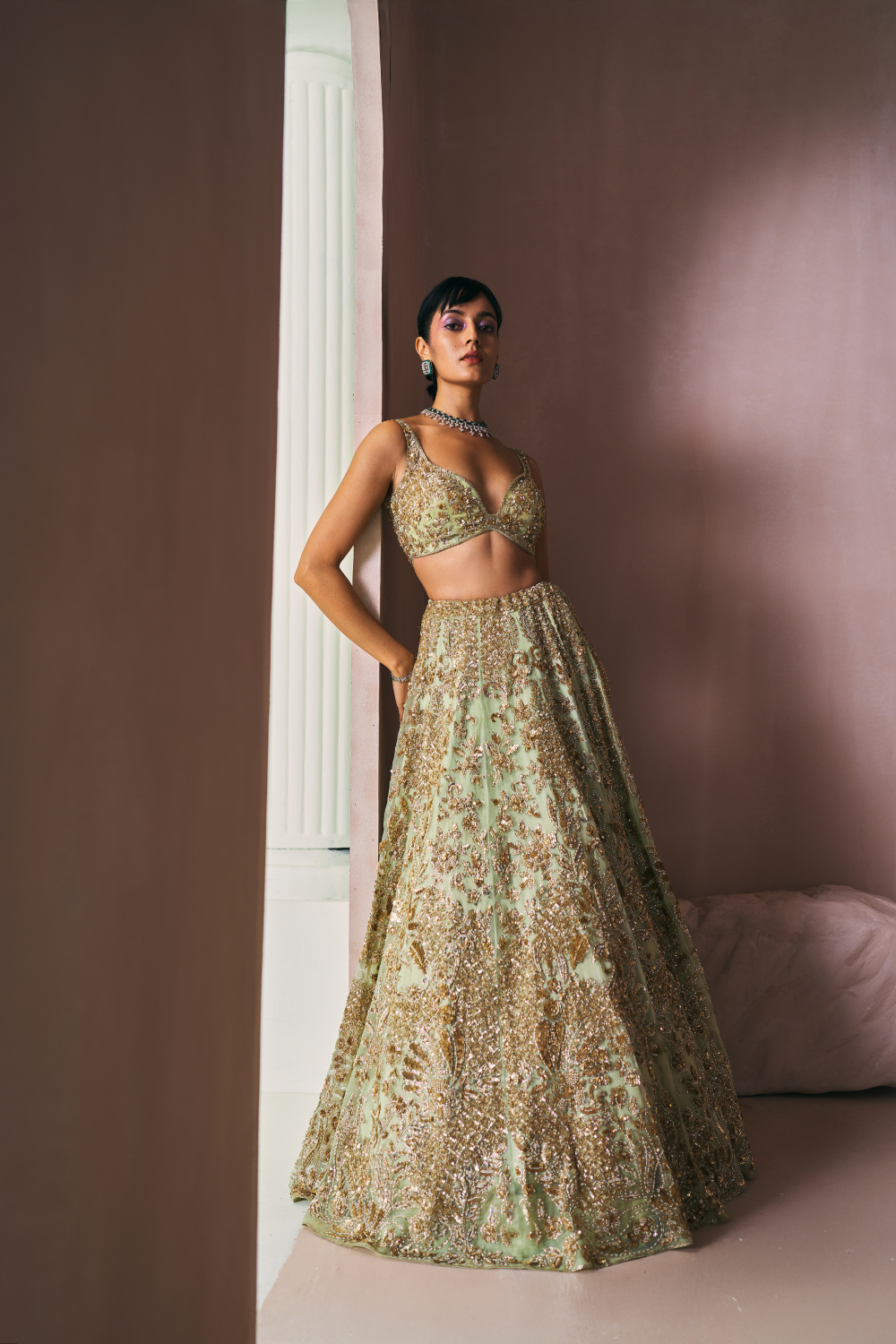 Olive Opulence Lehenga Set