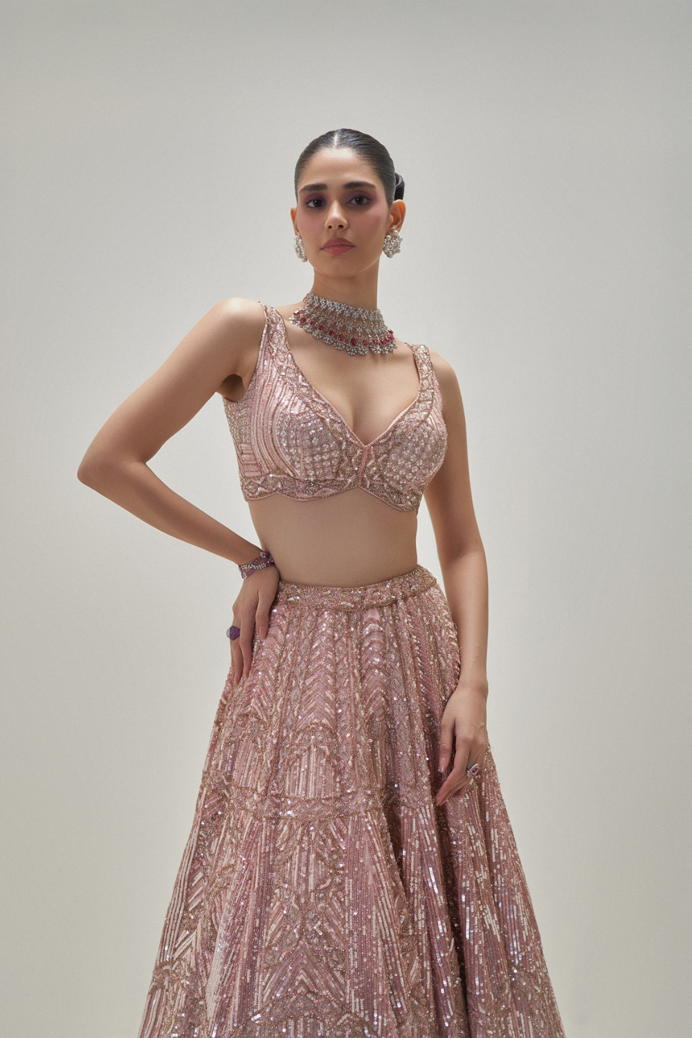 Blush Ember Lehenga set